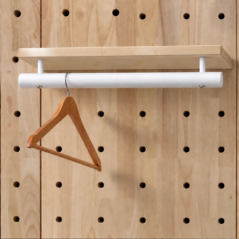 dollhouse-clearcoat copy Deep Shelf - Double Clearcoat with Clothing Rod - Image 1